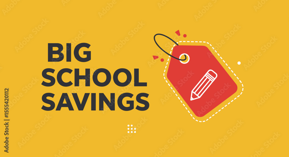 Naklejka premium BIG SCHOOL SAVINGS - Affordable Supplies for Students - Budget-Friendly Shopping for Back to School - Essential Educational Items