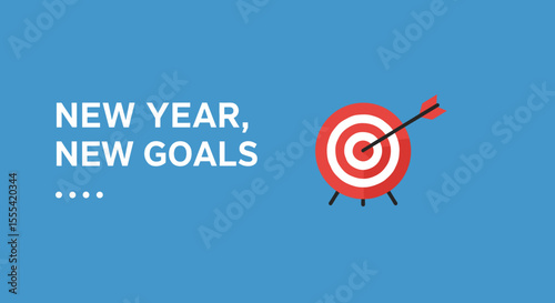 NEW YEAR, NEW GOALS - Motivational Target Image for Personal Development and Achievement