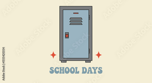 SCHOOL DAYS - Vintage Locker Image for Nostalgic School Memories or Classroom Decor