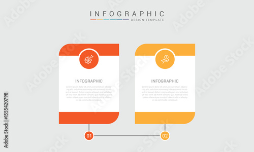 infographic design with 2 options or steps. Infographics for business concept. Can be used for presentations workflow layout, banner, process, diagram, flow chart, info graph, annual report.