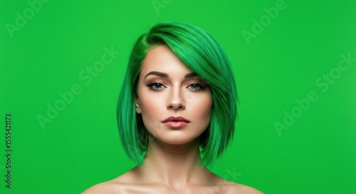 Woman with vibrant green hair (1)