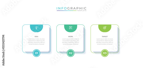 Business vector infographic design template with icons and 3 options or steps. Can be used for process diagram, presentations, workflow layout, flow chart, info graph