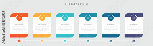 infographic design with 6 options or steps. Infographics for business concept. Can be used for presentations workflow layout, banner, process, diagram, flow chart, info graph, annual report.