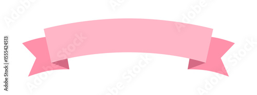Pink Vector Ribbon Banners. Ribbons Banners with Label, Tag and Quality Badges. Minimal Ribbon Banner in modern simple flat design