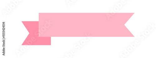 Pink Vector Ribbon Banners. Ribbons Banners with Label, Tag and Quality Badges. Minimal Ribbon Banner in modern simple flat design