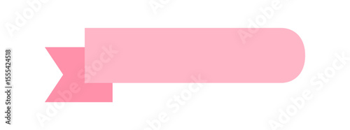 Pink Vector Ribbon Banners. Ribbons Banners with Label, Tag and Quality Badges. Minimal Ribbon Banner in modern simple flat design
