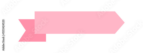 Pink Vector Ribbon Banners. Ribbons Banners with Label, Tag and Quality Badges. Minimal Ribbon Banner in modern simple flat design