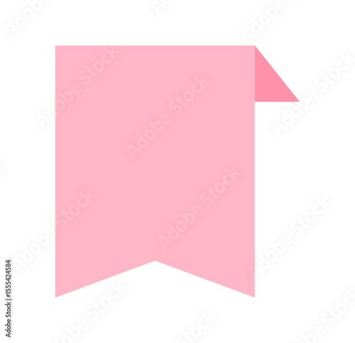 Pink Vector Ribbon Banners. Ribbons Banners with Label, Tag and Quality Badges. Minimal Ribbon Banner in modern simple flat design