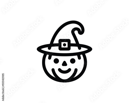 Vector design of pumpkin and witch hat