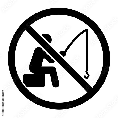 No Fishing Allowed Sign - Fishing Prohibited Icon