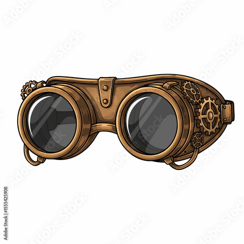 Bronze Steampunk Goggles with Dark Grey Lenses Sunglasses