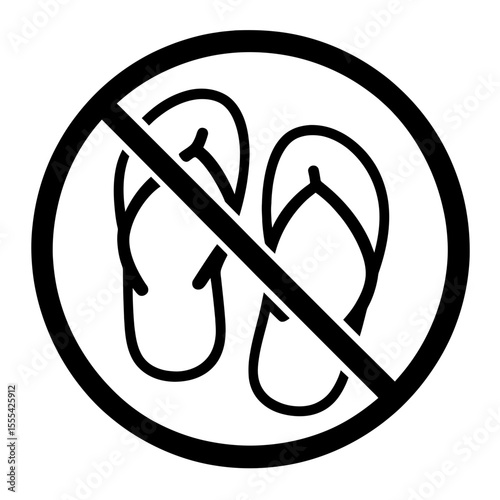 No Flip-Flops Allowed Sign - Footwear Restriction