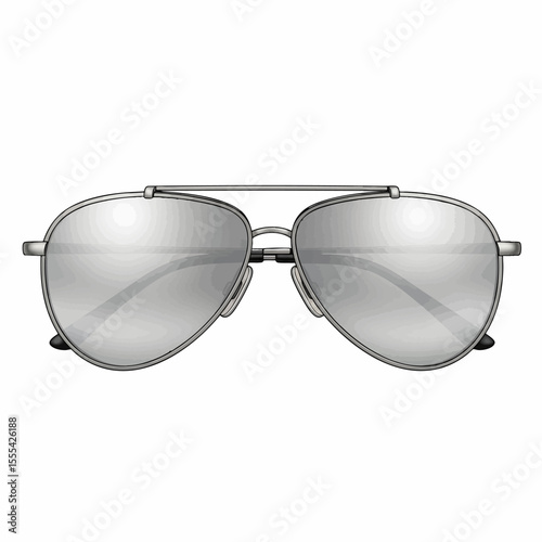 Titanium Pilot with Silver Mirror Lenses Sunglasses