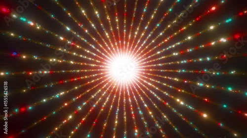 Radiant Abstract Background with Light Streaks and Particles, Looping Animation
