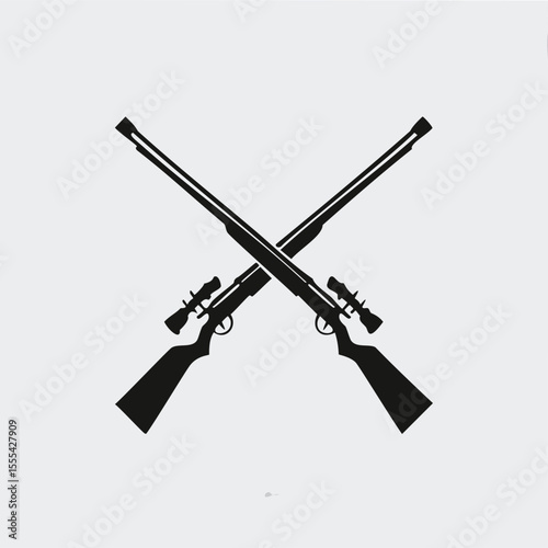 Crossed rifles hunting weapons silhouette design