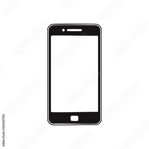 Simple black smartphone icon mobile device illustration