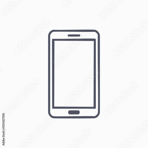 Simple smartphone outline icon mobile device technology