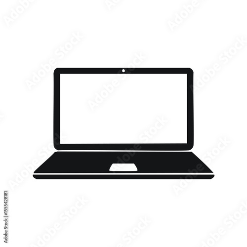 Simple black laptop icon digital device technology