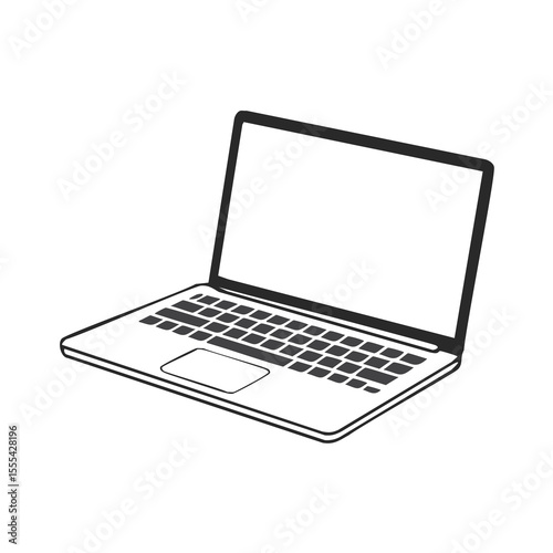 Simple laptop illustration modern technology device