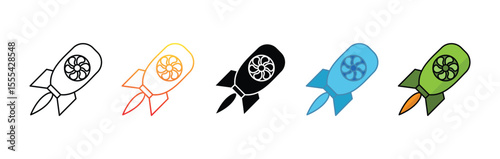 Nuclear bomb multi - style icon,