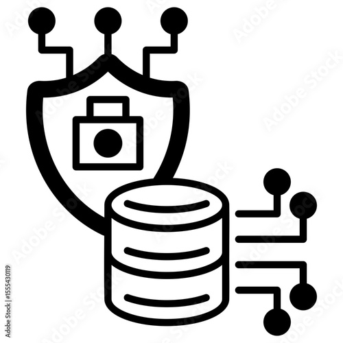 Antivirus Data Black Icon