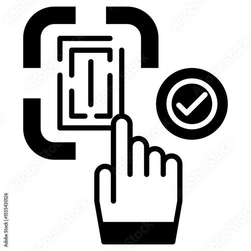 Fingerprint Black Icon