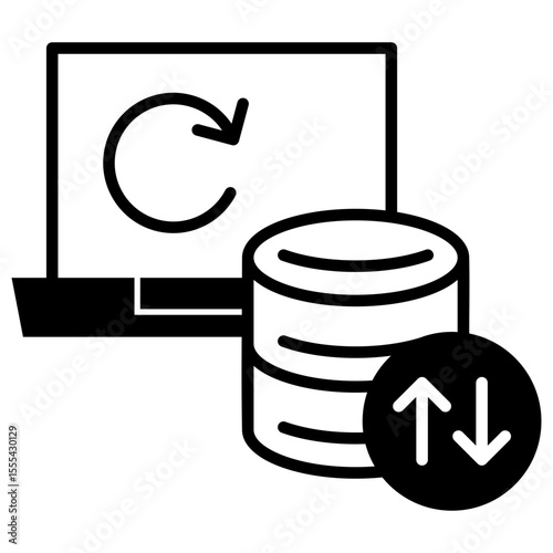 Data Backup Black Icon