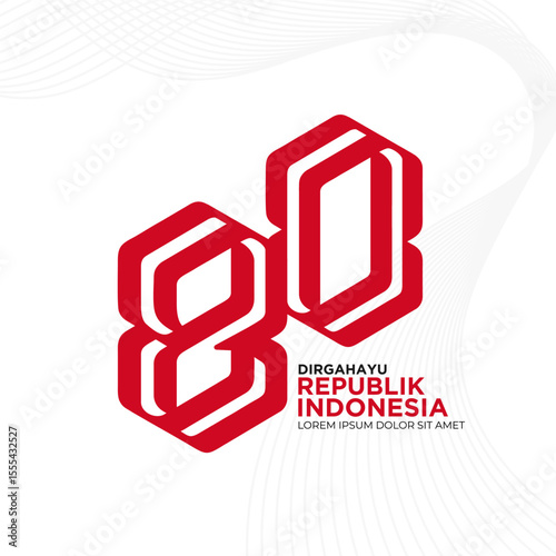 80th indonesia independence day logo design