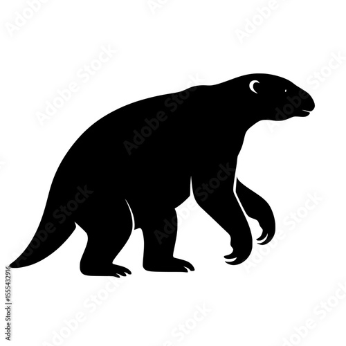 Majestic Megatherium Silhouette with Primal Elegance