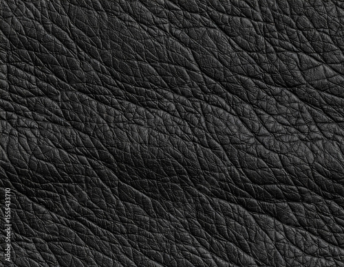 Detailed black leather surface with natural grain