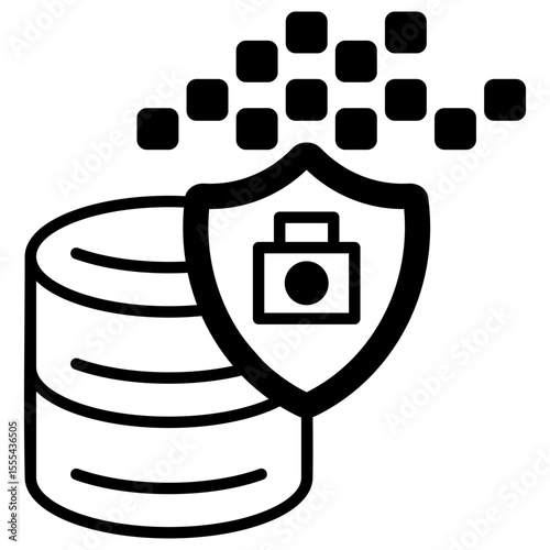 Database Security Black Icon