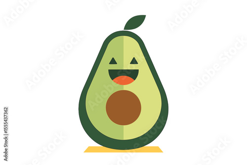 funny avocado vector illustration