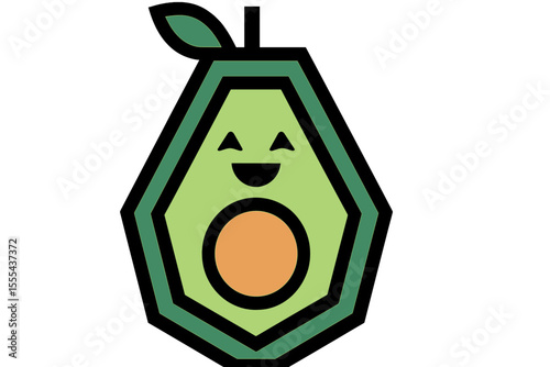 funny Geometric Avocado vector illustration