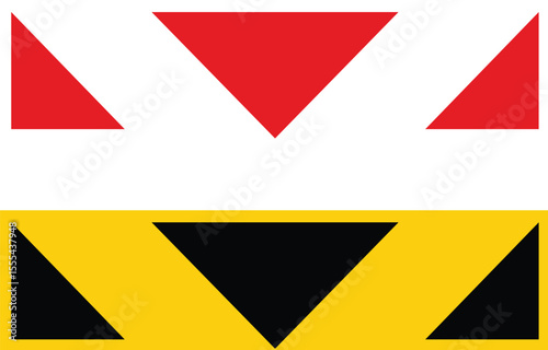 Overhead danger plate road sign. Temporary overhead danger plate road symbol. flat style.