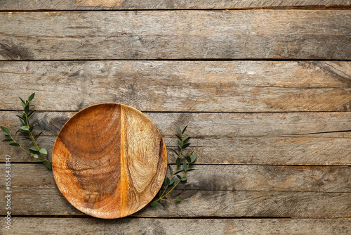 Clean plate with eucalyptus...