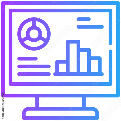 Data visualization icon for accounting and finance business, website, application, printing, document, poster design, etc
