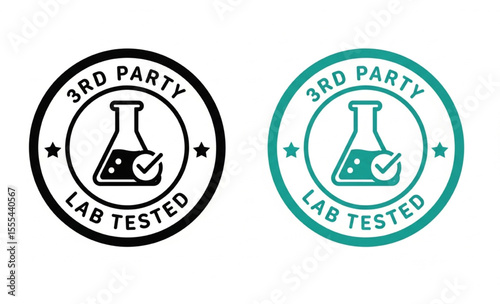 3rd Party Lab Tested icons with flask illustration