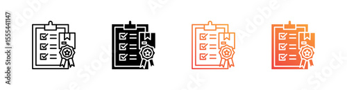 Quality Control Multiple Style Icon Set Vector 