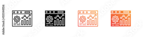 Data Multiple Style Icon Set Vector 