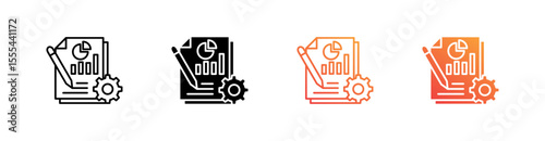 Project Multiple Style Icon Set Vector 