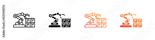 Automation Multiple Style Icon Set Vector 