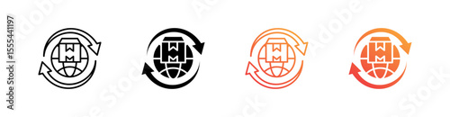 Logistics Multiple Style Icon Set Vector 