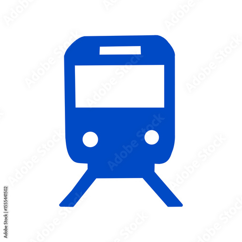 Front View Train Icon – Black Silhouette on White Background