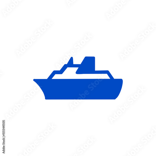 Ship Icon – Silhouette of Ferry or Cruise Boat Vector・船のアイコン／フェリー・クルーズ船のシルエット素材