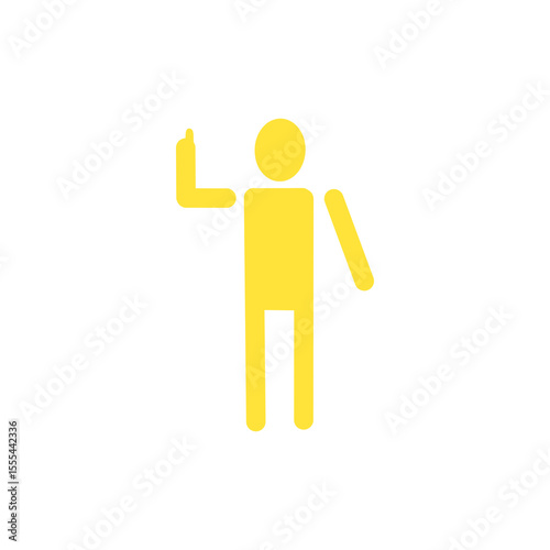 Person Pointing Up Icon – Symbol of Idea, Suggestion, or Attention・人差し指を立てた人物のアイコン｜提案・発言・アイデアを表すピクトグラム
