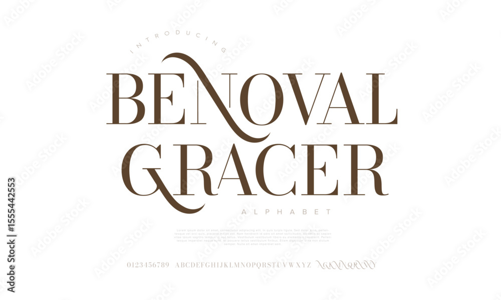 Obraz premium Stylish serif display font with elegant swashes, ideal for high-end branding and artistic designs