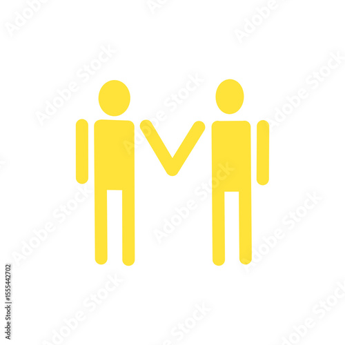 握手する人物のシルエットアイコン｜協力・合意・契約・挨拶 Handshake Silhouette Icon – Cooperation / Agreement / Partnership	
