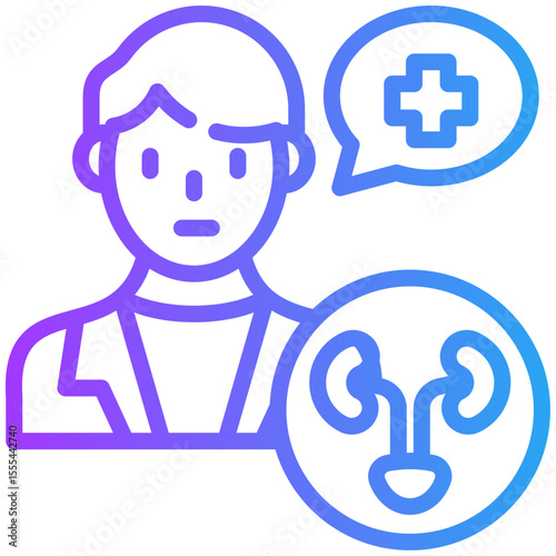 Urologist icon for cancer diagnosis, website, application, printing, document, poster design, etc