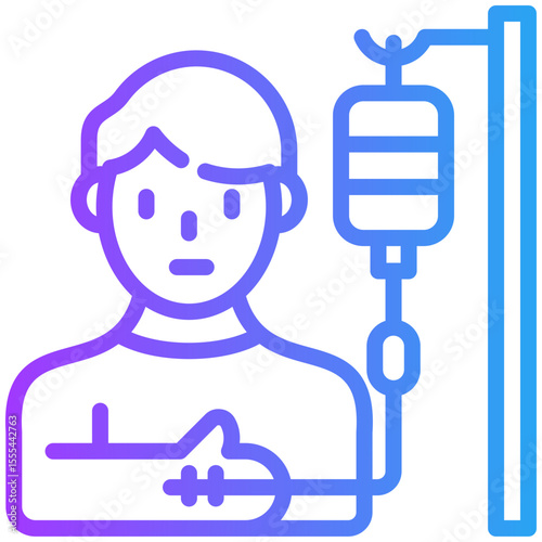 Chemotherapy icon for cancer diagnosis, website, application, printing, document, poster design, etc