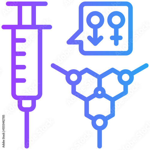 Hormone therapy icon for cancer diagnosis, website, application, printing, document, poster design, etc